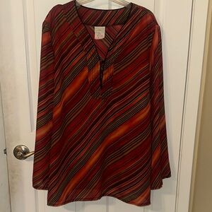 Studio Plus Elegant Red and Black Striped Women's Tunic 22/24